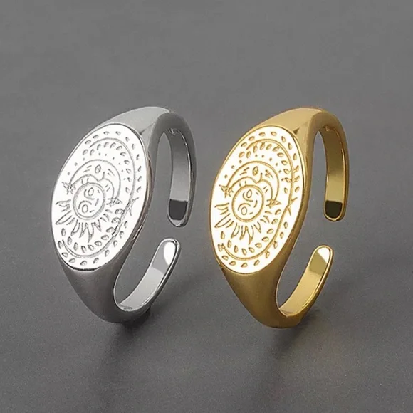 ⚡️Insta sun moon sterling silver open ring - Picture 2 of 5